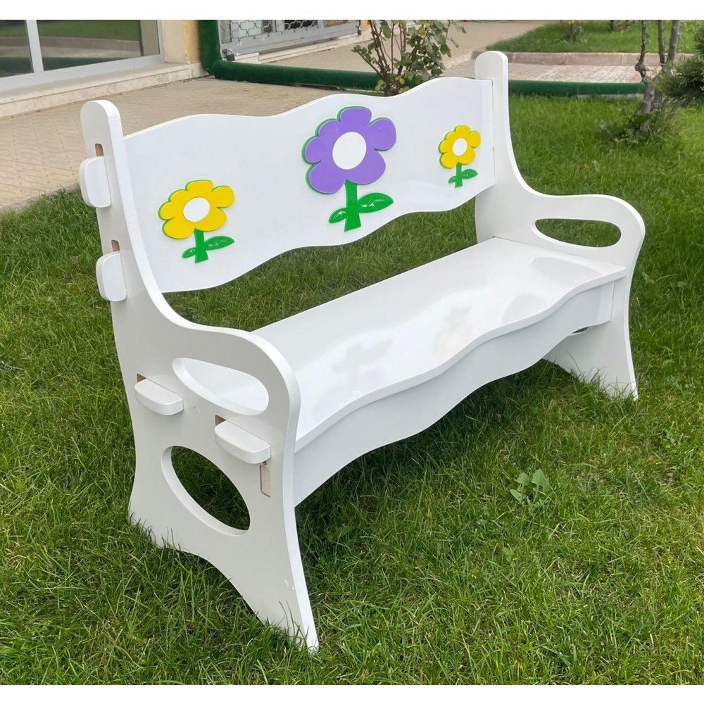AHŞAP ÇİÇEKLİ BANK - 18mm MDF